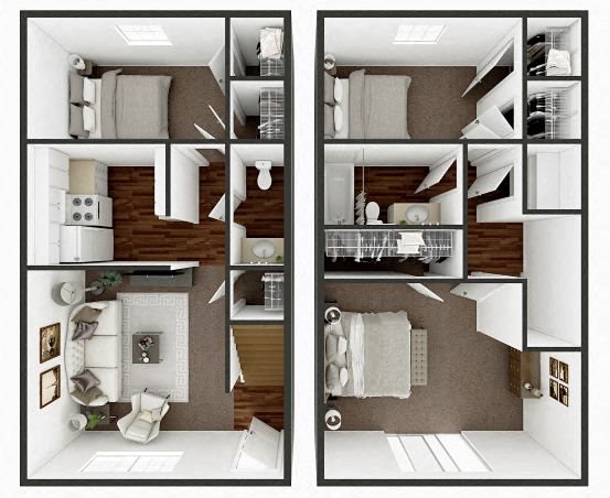 three bedroom one and a half bath at Victoria Square Apartment Homes in Lawton Oklahoma